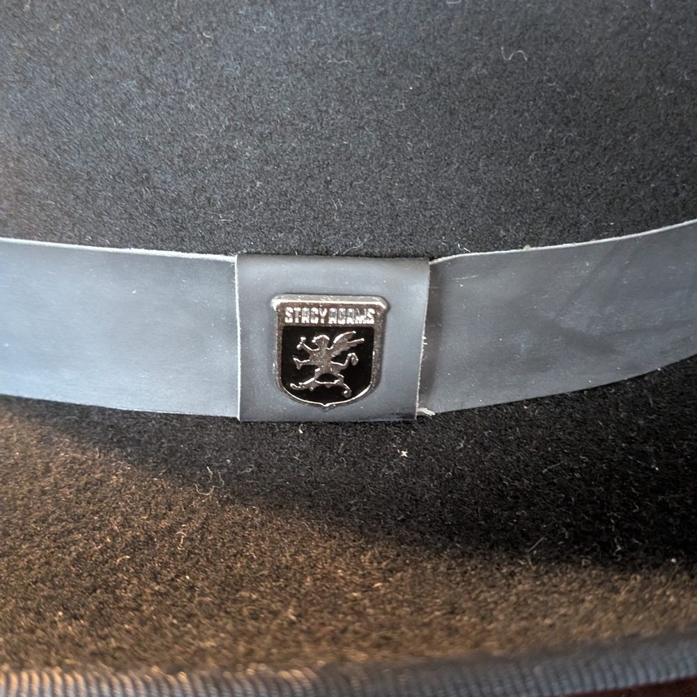 Stacy Adams Black Fedora with Logo Band - Picture 2 of 4